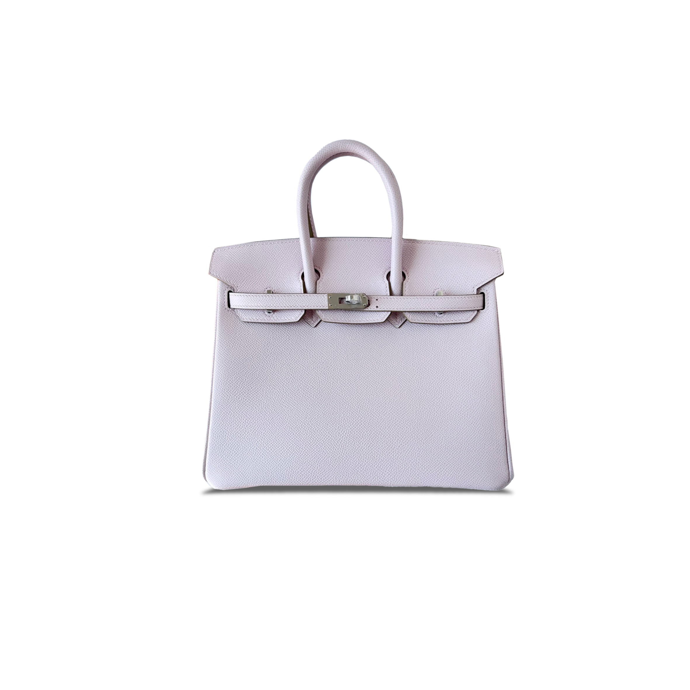 HERMES BIRKIN 25 EPSOM FANTASY PURPLE AND SILVER BUCKLE H028369CK02 (25*20*13cm)